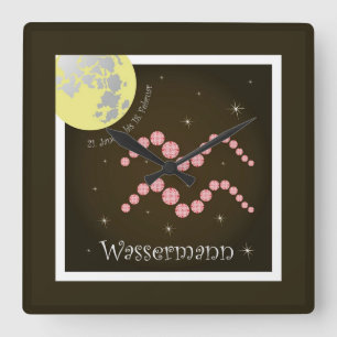 Horloge Carrée Homme d'eau 21 janvier - 18 février