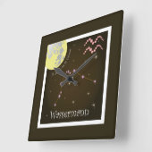 Horloge Carrée Homme d'eau 21 janvier - 18 février (Angle)