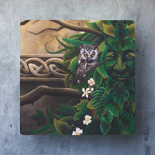 Horloge Carrée Homme vert celtique