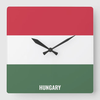 Horloge Carrée Hongrie Drapeau éblouissant patriotique