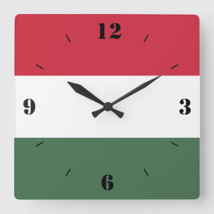 Horloge Carrée Hongrie Nationale Drapeau Patriotique