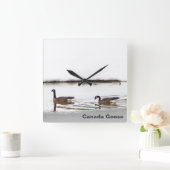 Horloge Carrée Honkers - Oies du Canada (Maison)