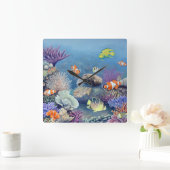 Horloge Carrée Horaire Corail Reef (Maison)