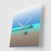 Horloge Carrée Horaire de conception de Manhattan Beach Pier (Angle)
