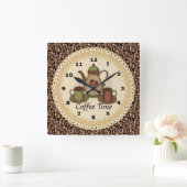 Horloge Carrée Horaire du café (Maison)