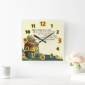 Horloge Carrée Horaire Hippo pour enfants (Maison)