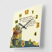 Horloge Carrée Horaire Hippo pour enfants (Angle)