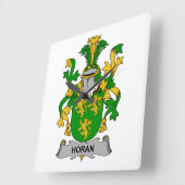 Horloge Carrée Horan Family Crest (Angle)