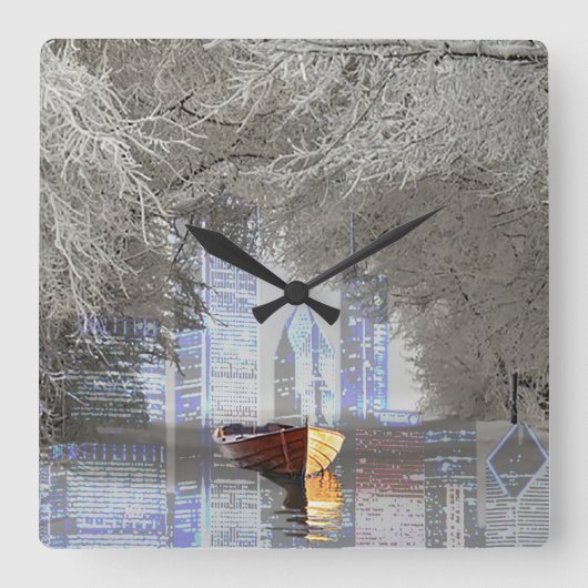 Horloge Carrée Horizon (Recto)