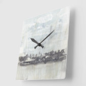 Horloge Carrée Horizon Ciel - Couleurs neutres (Angle)