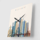 Horloge Carrée Horizon de ville de Melbourne, Australie | (Angle)
