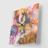 HORLOGE CARRÉE HORSE ARABE "CENTAURI" (Angle)