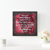 Horloge Carrée Horse Quote II - Wall Clock (Maison)