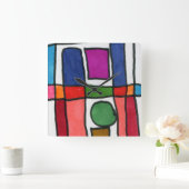 Horloge Carrée Hot and cool rectangle stripe with a circle accent (Maison)