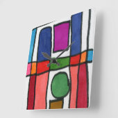 Horloge Carrée Hot and cool rectangle stripe with a circle accent (Angle)