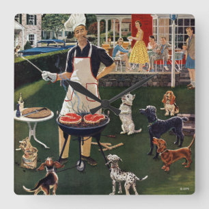 Horloge Carrée Hot-dogs