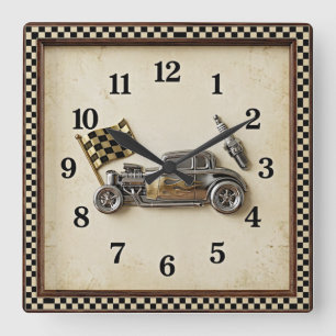 Horloge Carrée Hot Rod