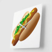 Horloge Carrée Hotdog (Angle)