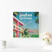 Horloge Carrée Hotel Retro Palm Springs (Maison)