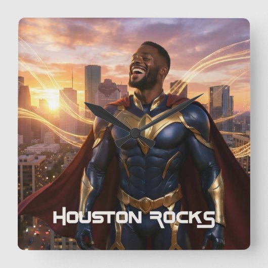 HORLOGE CARRÉE HOUSTON ROCKS - TEXAS (Recto)