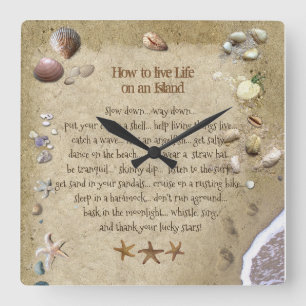 Horloge Carrée How to live Life on in Island