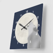 Horloge Carrée Howl at the Moon Wall Clock (Angle)