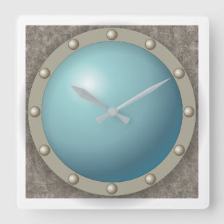 Horloge Carrée Hublot sous-marin Steampunk