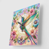 Horloge Carrée Hummingbird (Angle)