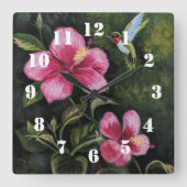 Horloge Carrée Hummingbird (Recto)