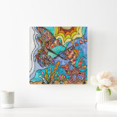 Horloge Carrée Hummingbird Goldfish (Maison)