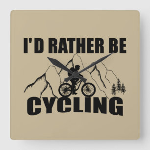 Horloge Carrée Humour VTT - Cyclisme Drôle