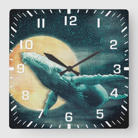 Horloge Carrée Humpback Whale (Recto)