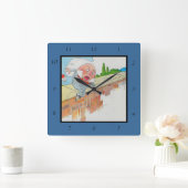 Horloge Carrée Humpty Dumpty sur le mur mère oie rime (Maison)