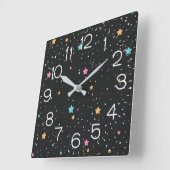 Horloge Carrée Huter Space Stars Square Wall Clock (Angle)
