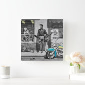 Horloge Carrée HWY 51 Argent (Maison)