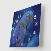 Horloge Carrée Hyacinth Macaw (Angle)