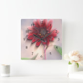 Horloge Carrée Hybrid sunflower blowing in the wind (Maison)