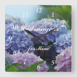 Horloge Carrée Hydrangea 2385 Clock- customize ou personalize