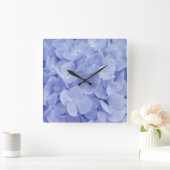 Horloge Carrée Hydrangée bleue (Maison)