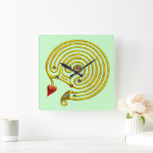 Horloge Carrée HYPER LABYRINTH , vert (Maison)