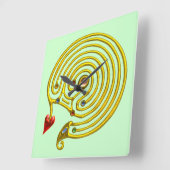 Horloge Carrée HYPER LABYRINTH , vert (Angle)