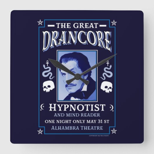 Horloge Carrée Hypnotiseur classique victorien vintage (Recto)