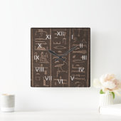 Horloge Carrée Hyroglifics (Maison)