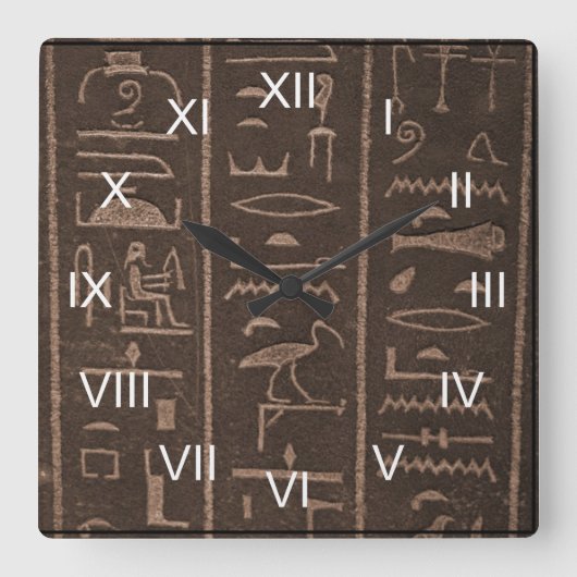 Horloge Carrée Hyroglifics (Recto)