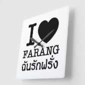 Horloge Carrée I Black Heart (Amour) Farang (Angle)