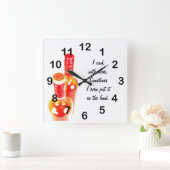 Horloge Carrée I cook with wine - wine bottles clock (Maison)