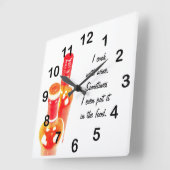 Horloge Carrée I cook with wine - wine bottles clock (Angle)