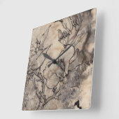 Horloge Carrée I floral tatoué (Angle)