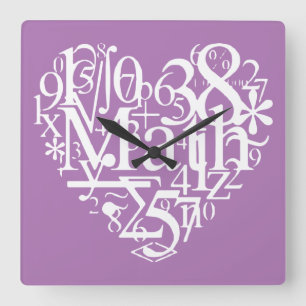Horloge Carrée I Heart Math, Funny Science, Professeur de mathéma
