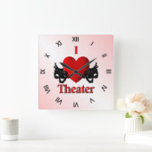 Horloge Carrée I Heart Theater Rose (Maison)